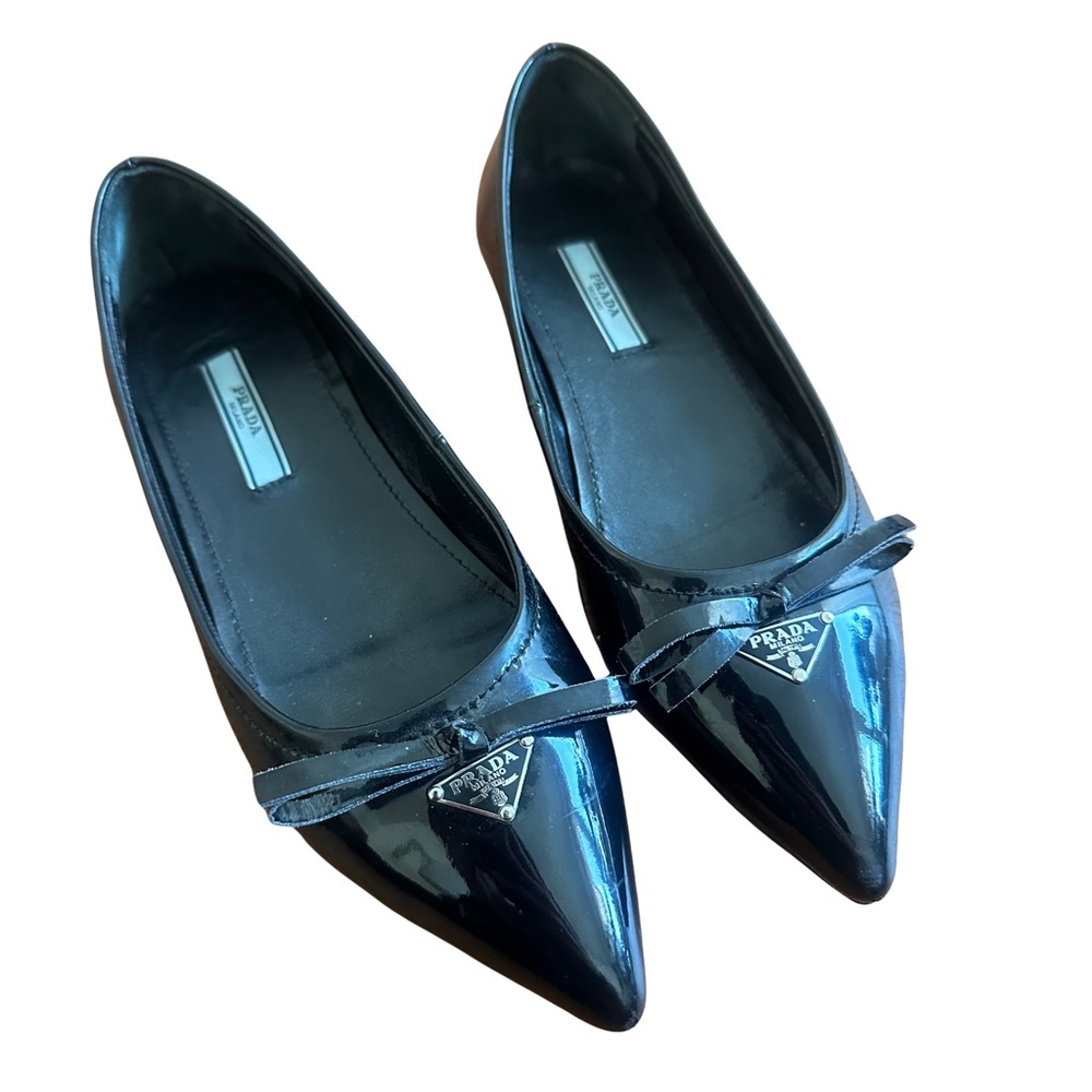 Size 36 Prada Black Patent Flats